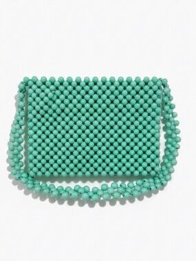 Vintage Lady Ellen Mint Green Beaded Clutch / Shoulder Purse